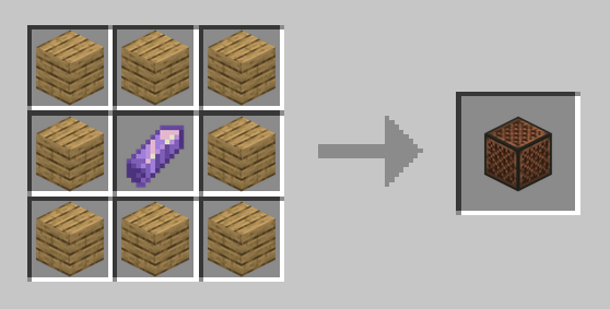 planks + amethyst shard = note block